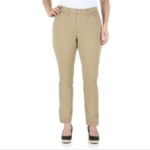 NWT Riders by Lee Crop Zipper Ankle Khaki Pants Size 4M Comfort Waist